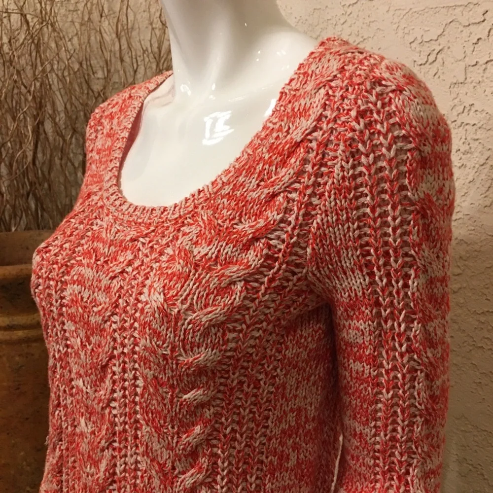 Free People Marled Cable Knit Crop Sweater Sz S/P